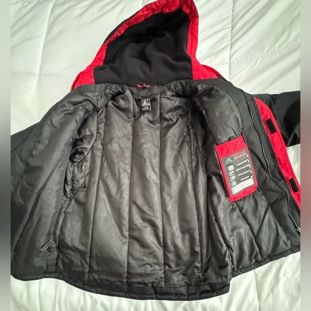 ZeroXposur  Puffy Black Jacket with Red and Gray Accents